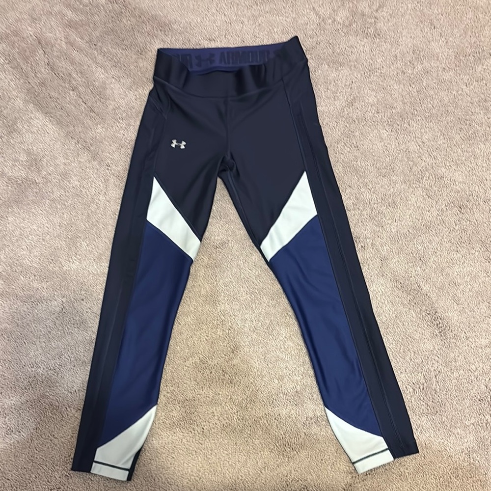 Under Armour Blue and White Chevron Leggings